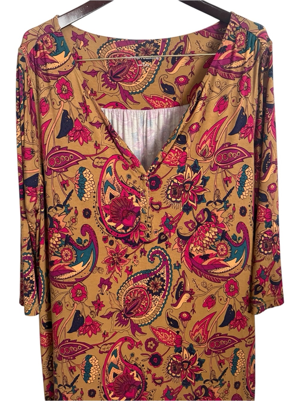 Soft Surroundings Paisley Colorful Maxi Dress Pockets 1X - Picture 3 of 14